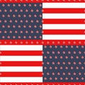 USA seamless pattern. 4th of July  background with symbols of Americans Government such as statue of liberty, flag, american eagle Royalty Free Stock Photo