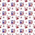 USA seamless pattern. 4th of July  background with symbols of Americans Government such as statue of liberty, flag, american eagle Royalty Free Stock Photo