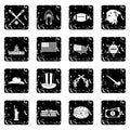 USA set icons, grunge style Royalty Free Stock Photo