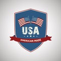 USA shield label. Vector illustration decorative design Royalty Free Stock Photo