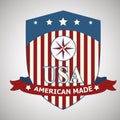 USA shield label. Vector illustration decorative design Royalty Free Stock Photo