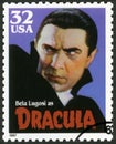 USA -1997: shows portrait of Bela Lugosi 1899-1980 as character `Dracula`, series Classic Movie Monsters Royalty Free Stock Photo