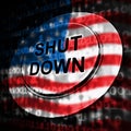 Usa Shutdown Button Political Government Shut Down Means National Furlough