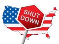Usa Shutdown Map Political Government Shut Down Means National Furlough