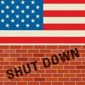 Usa Shutdown Wall Political Government Shut Down Means National Furlough Royalty Free Stock Photo