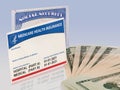 USA social security card with medicare and US dollars to illustrate budget crisis Royalty Free Stock Photo