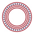 USA star vector pattern round frame. American patriotic circle border with stars and stripes pattern. Royalty Free Stock Photo