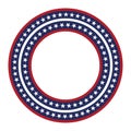 USA star vector pattern round frame. American patriotic circle border with stars and stripes pattern. Royalty Free Stock Photo