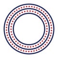 USA star vector pattern round frame. American patriotic circle border with stars and stripes pattern. Royalty Free Stock Photo