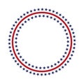 USA star vector pattern round frame. American patriotic circle border with stars and stripes pattern. Royalty Free Stock Photo