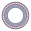 USA star vector pattern round frame. American patriotic circle border with stars and stripes pattern. Royalty Free Stock Photo