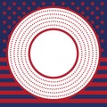 USA star vector pattern round frame. American patriotic circle border with stars and stripes pattern. Royalty Free Stock Photo