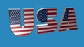 USA stars and stripes flag font word. 3D Rendering Royalty Free Stock Photo