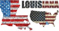 USA state of Louisiana on a brick wall Royalty Free Stock Photo