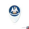 USA State Louisiana flag location map pin icon on white backgrou Royalty Free Stock Photo