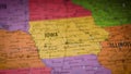 USA state map color contour Iowa IA 2