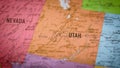 USA state map color contour Utah UT 1