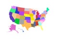 Usa state map colored vector Royalty Free Stock Photo