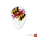 USA State Maryland flag location map pin icon on white backgroun Royalty Free Stock Photo