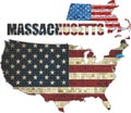 USA state of Massachusetts on a brick wall Royalty Free Stock Photo