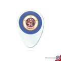 USA State Minnesota flag location map pin icon on white backgrou Royalty Free Stock Photo