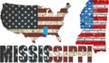 USA state of Mississippi on a brick wall Royalty Free Stock Photo