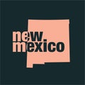 USA state New Mexico map typography