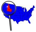 USA State Under A Magnifying Glass Idaho Royalty Free Stock Photo