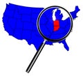 USA State Under A Magnifying Glass Indiana Royalty Free Stock Photo