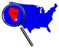 USA State Under A Magnifying Glass Nevada Royalty Free Stock Photo