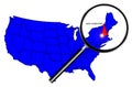 USA State Under A Magnifying Glass New Hampshire Royalty Free Stock Photo