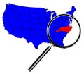 USA State Under A Magnifying Glass North Carolina Royalty Free Stock Photo