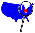 USA State Under A Magnifying Glass Ohio Royalty Free Stock Photo