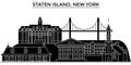 Usa, Staten Island, New York architecture vector city skyline Royalty Free Stock Photo