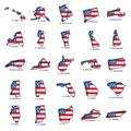 USA states maps. Vector illustration decorative design