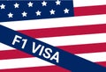 USA student viza F1. Visa in the United States study for foreign students. Royalty Free Stock Photo