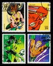 USA Superheroes Postage Stamps Royalty Free Stock Photo
