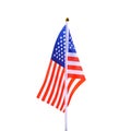 USA table flag on a white background. The government of America is negotiating or news. An isolated object for the design of Royalty Free Stock Photo