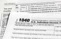 USA tax form 1040 for US individual tax return. Royalty Free Stock Photo