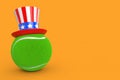 USA Tennis Concept. Tennis Ball with USA Hat. 3d Rendering