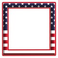 4th July US Flag Square Outline Frame