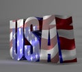 USA Text with flag texture