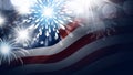 USA 4th of july Independence day banner design of American flag with fireworks Royalty Free Stock Photo