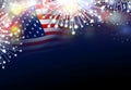 USA 4th of july independence day design of american flag with fireworks Royalty Free Stock Photo