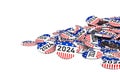 usa themed 2024 election buttons with flag designs Royalty Free Stock Photo
