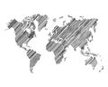 world continent thread map line vector illustration