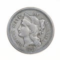 1866 USA Three Cent Coin