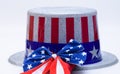 USA top hat with flag ribbon