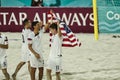 USA tops Mexico 5-0 for beach soccer title in the CONCACAF Beach Soccer competition. Royalty Free Stock Photo