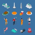 USA Touristic Icons Set Royalty Free Stock Photo